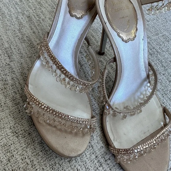 Rene Caovilla- Chandelier Embellished Leather Wrap Sandals - Picture 6 of 11